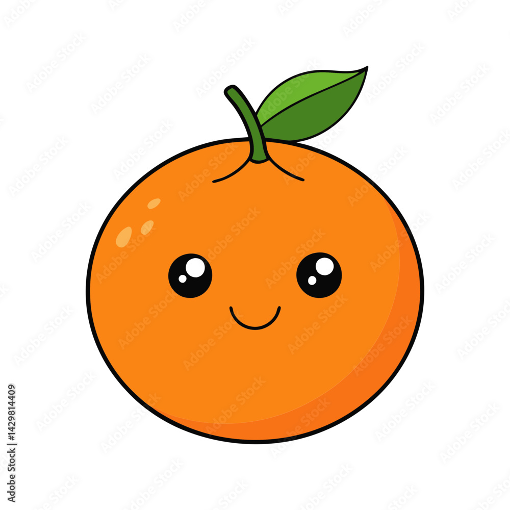 Obraz premium Cute tangerine cartoon vector