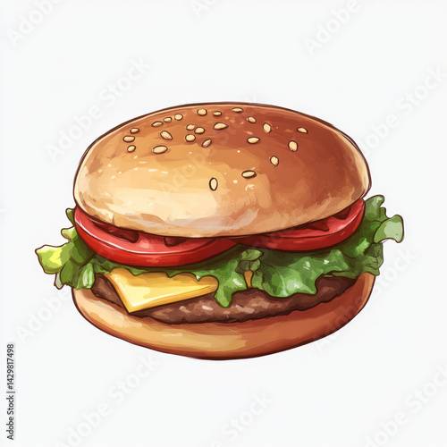 hamburger isolated on white
