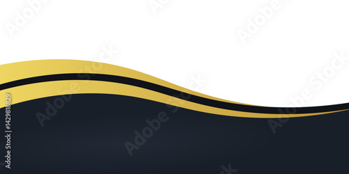 Abstract banner gold web banner waves vector in gold colors. Abstract swoosh texture.
