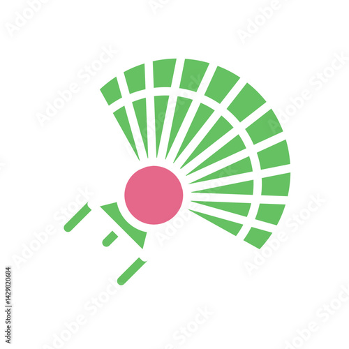 Abstract Radar Icon with Grid Network Design