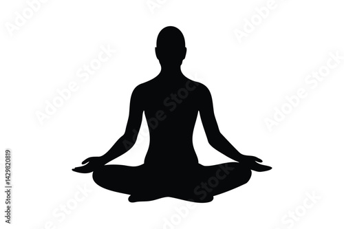 silhouette of yoga pose