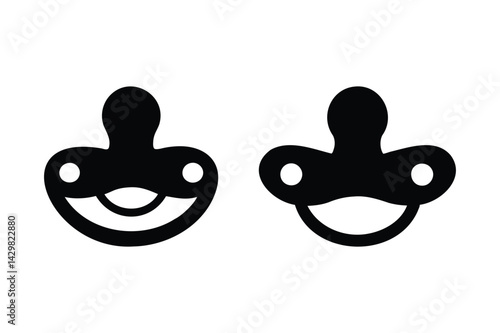 Baby pacifier icon silhouette on white background