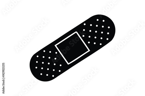 Bandage patch icon silhouette on white background