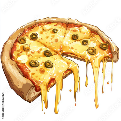pizza isolated on white