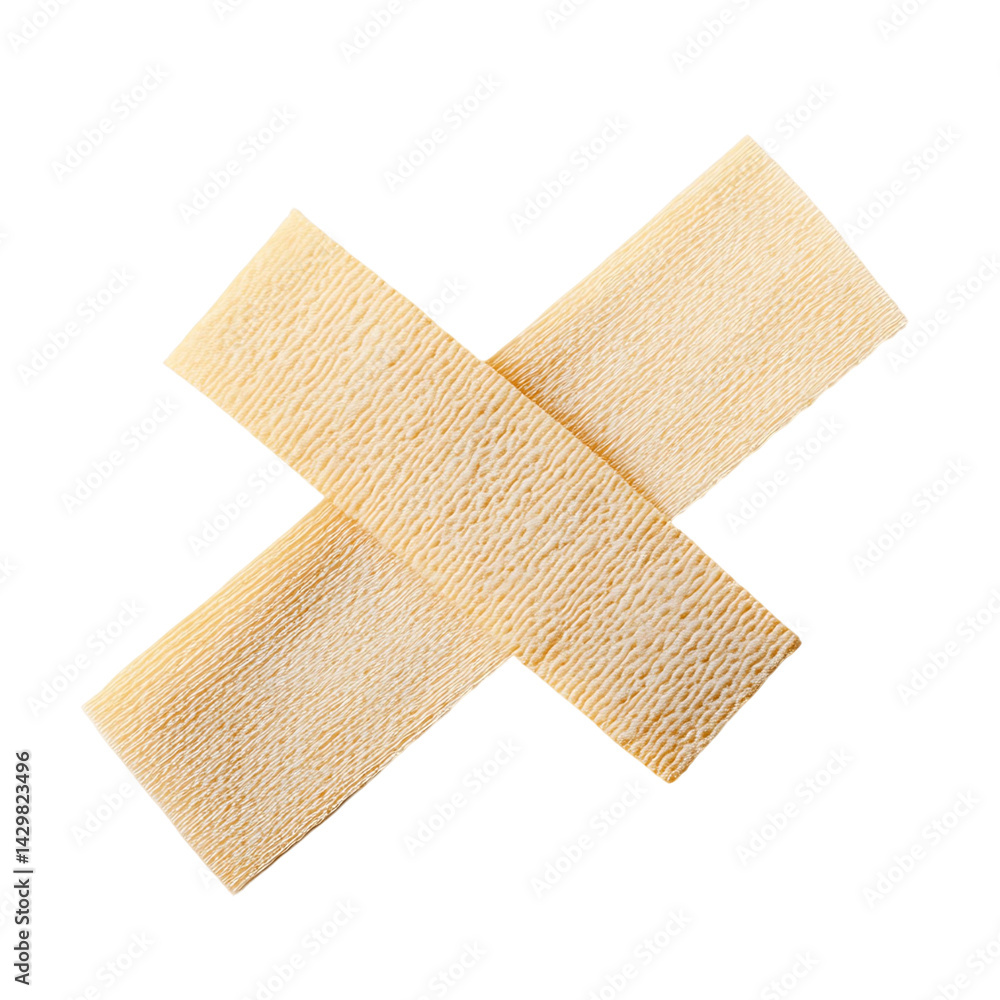 Crossed Beige Adhesive Bandages Crossed Beige Adhesive Bandages