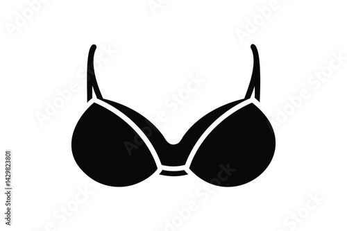 Bikini bra icon silhouette on white background