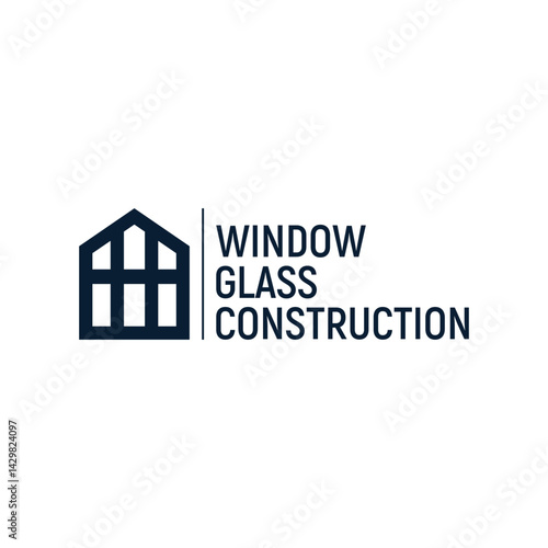 home window glass concept logo design vector template
