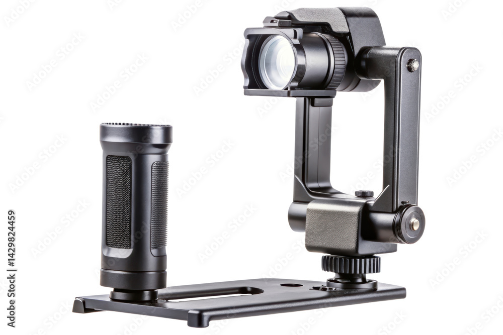 Professional camera stabilizer with adjustable grip and integrated light mount Professional camera stabilizer with adjustable grip and integrated light mount