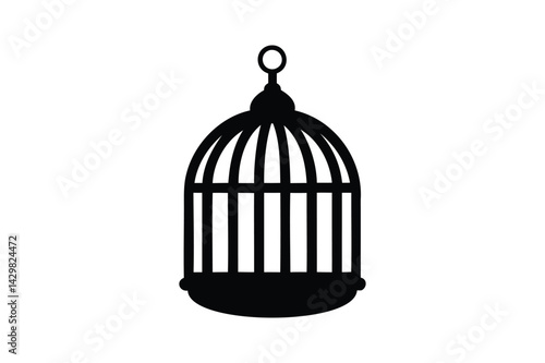 Birdcage icon silhouette