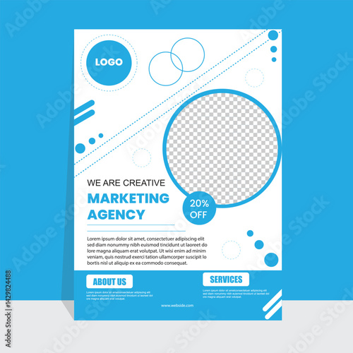 Flyer template design for digital marketing