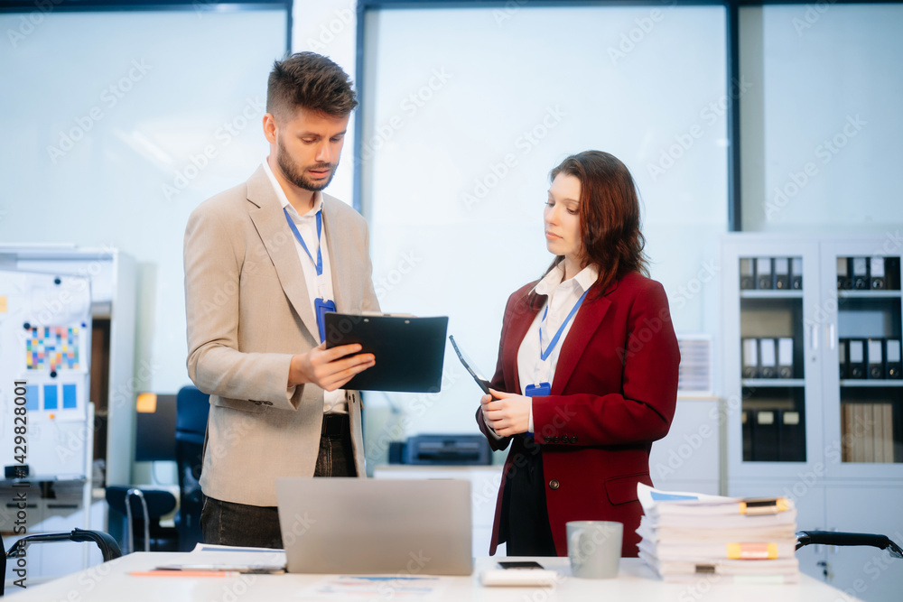 Fototapeta premium Those who work hard, win in the conference room new startup project