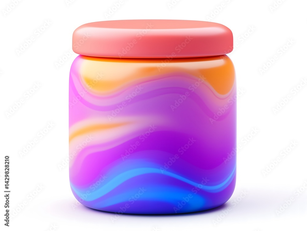Generation Alpha food menu: a charming isometric of colorful Overnight Oats Galaxy Jar food icons on a white background. Generation Alpha food menu: a charming isometric of colorful Overnight Oats Galaxy Jar food icons on a white background.