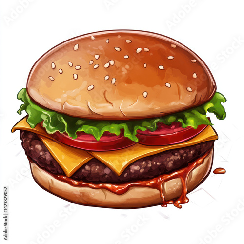 hamburger on white background