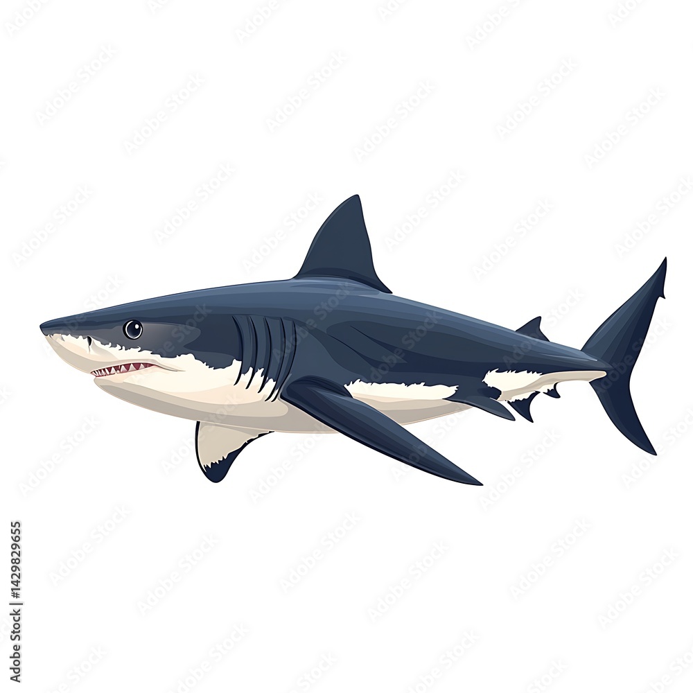 Obraz premium Artwork vector black shark beast of sea high resolution photos