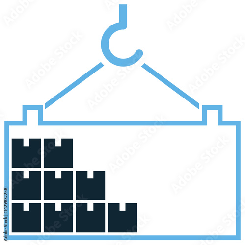 LCL icon vector for less than container load, split shipment, and partial freight delivery. Ideal for small cargo transport, shared container logistics, and export import distribution illustration.