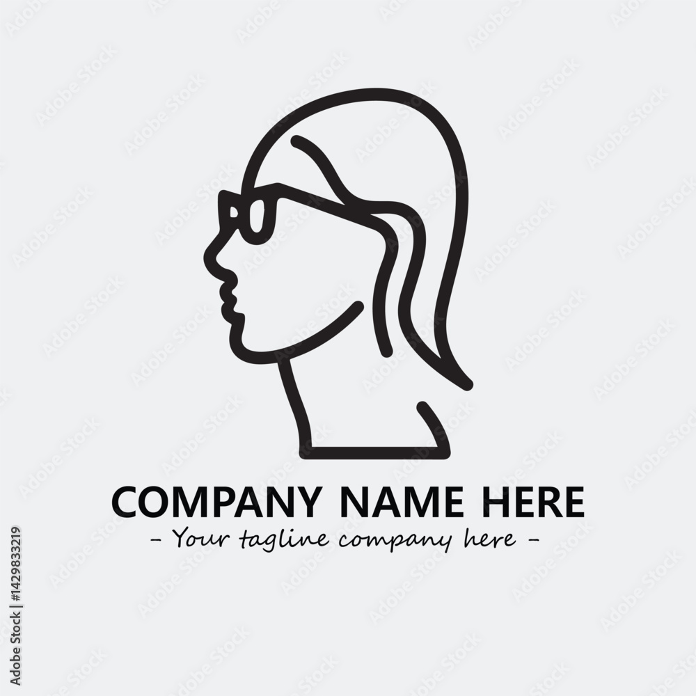 woman with glasses silhouette illustration black and white for logo company vector image
woman with glasses silhouette illustration black and white for logo company vector image