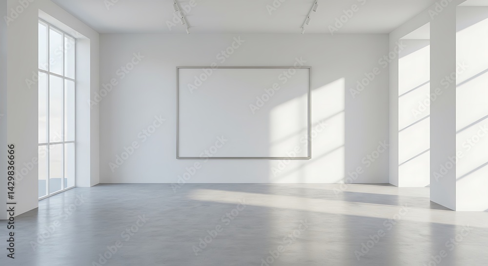 Fototapeta premium interior of gallery with blank frame