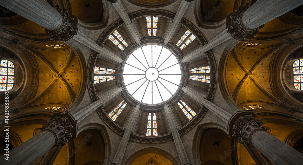 Obraz premium Majestic dome and columns illuminating a sacred space