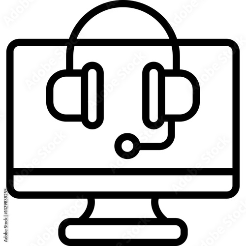 monitor with headset support icon