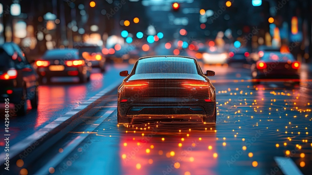 Close-up of AI for Traffic Flow Optimization Using Data and Sensors to Analyze Traffic Patterns, Predict Congestion, and Adjust Signals for Smooth and Efficient Travel Close-up of AI for Traffic Flow Optimization Using Data and Sensors to Analyze Traffic Patterns, Predict Congestion, and Adjust Signals for Smooth and Efficient Travel