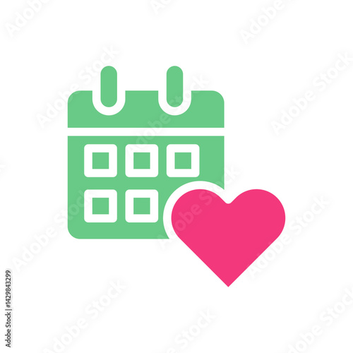 Icon graphic: Valentine's day date reminder symbol