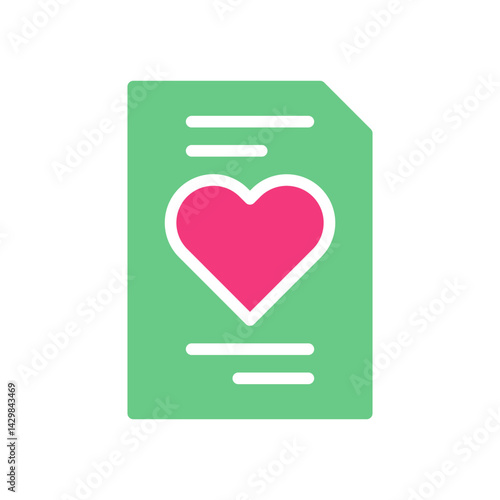 Romantic Message Icon for Valentines Day or Love
