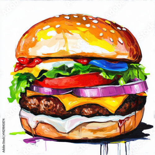 hamburger isolated on white
