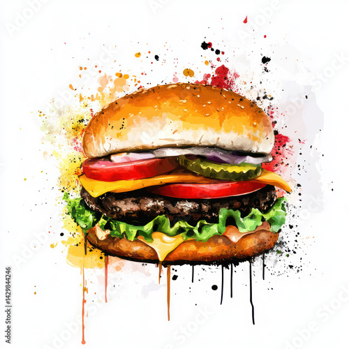 hamburger isolated on white