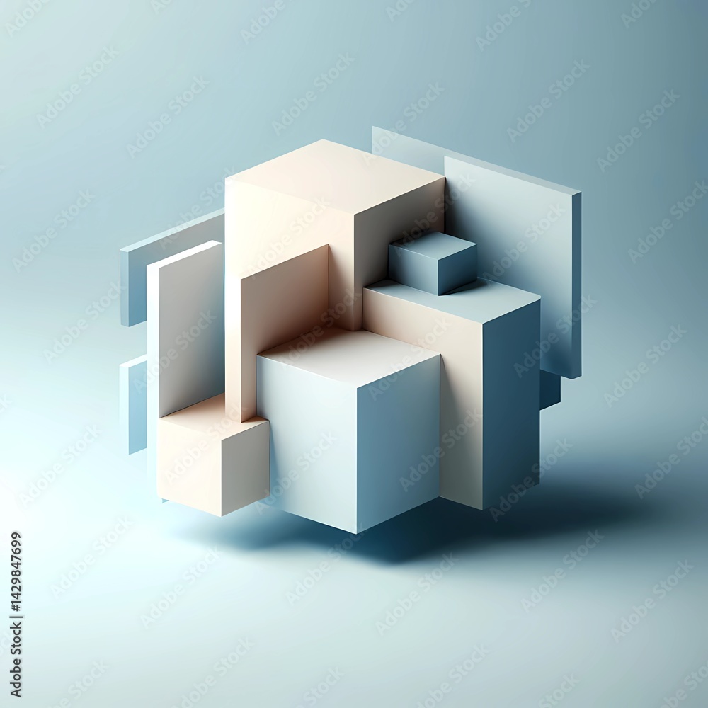 Futuristic minimalist modern abstract 3D rendering background, irregular geometric shape Futuristic minimalist modern abstract 3D rendering background, irregular geometric shape