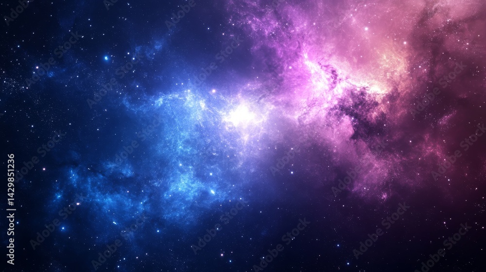 Fototapeta premium Beautiful space nebula with pink and blue colors