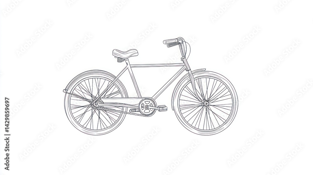 Fototapeta premium A vintage-style bicycle design displayed on a white background for creative uses