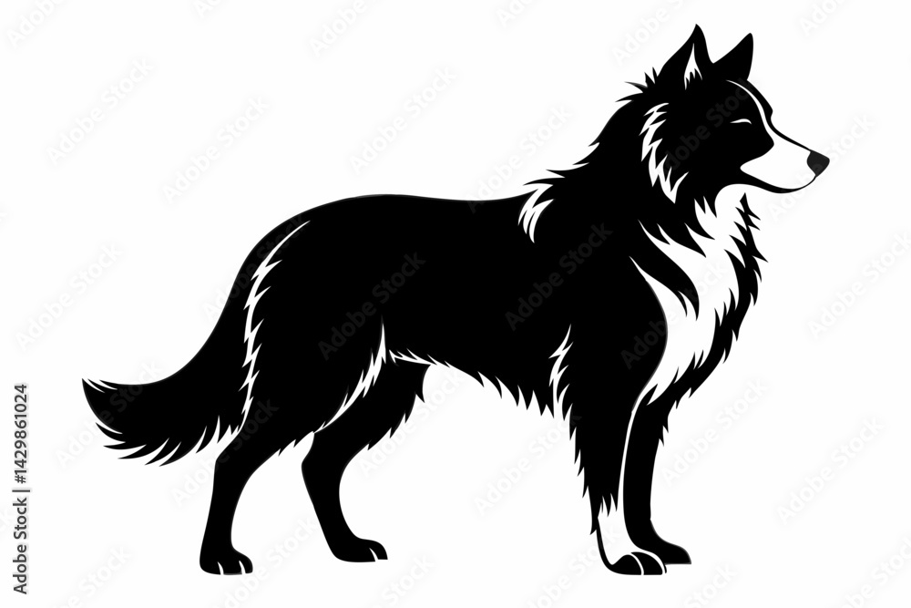 border collie sihouette black vector border collie sihouette black vector