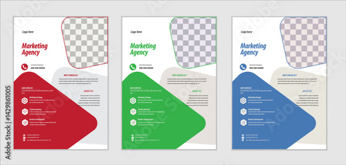 Corporate business flyer templates of a4 flyer modern template, in blue color, and modern design,marketing, business proposal, promotion, advertise, publication and editable vector template design.
