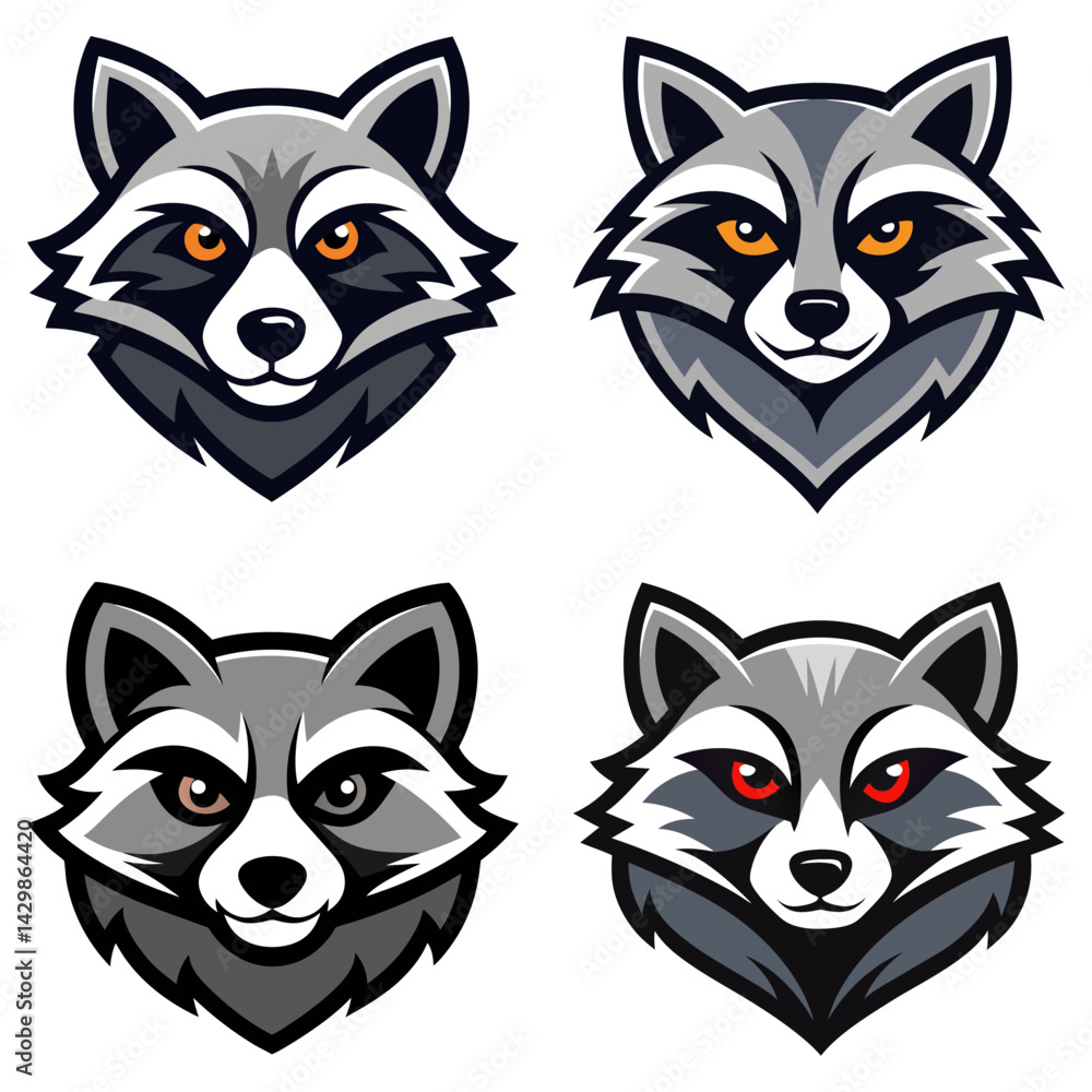 Fototapeta premium Raccoon head mascot logo design vector