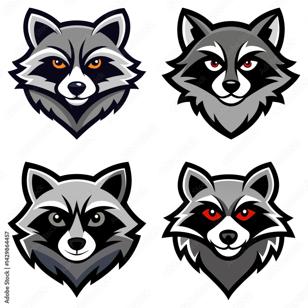 Obraz premium Raccoon head mascot logo design vector
