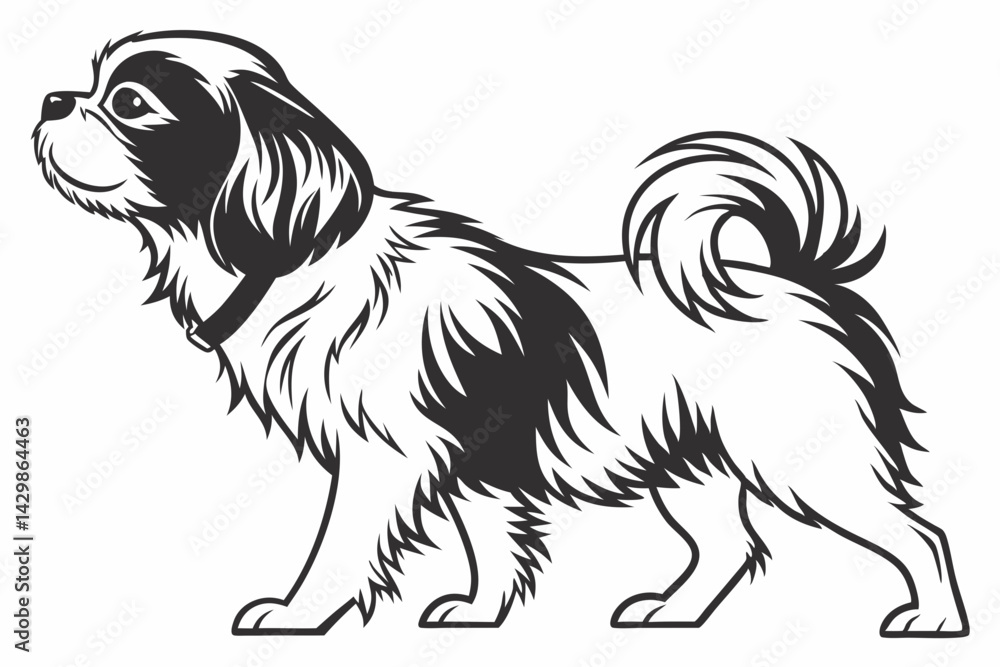 shih tzu sihouette black vector shih tzu sihouette black vector