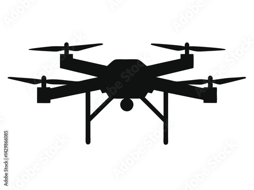 Vector drone icon black design. Military drone silhouette vector, Drone silhouette vector art illustration 