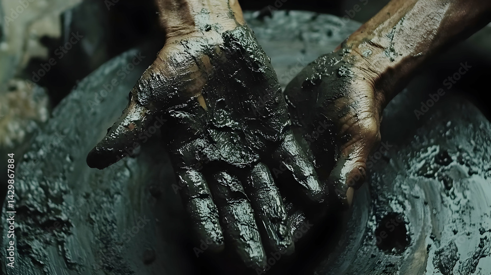 Potter's hands shaping clay on a wheel Potter's hands shaping clay on a wheel