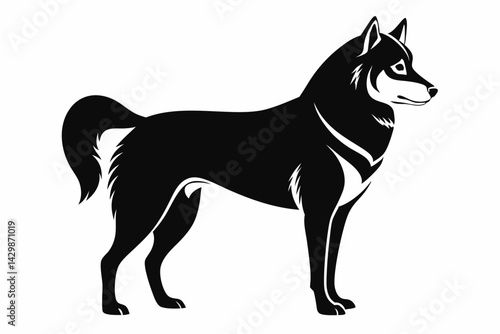 siberian husky sihouette black vector