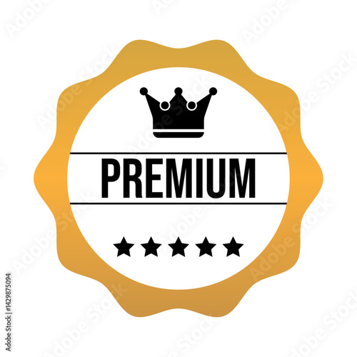 Premium Quality Product Medal Icon Certified Badge Quality Award Vector Illustrtion