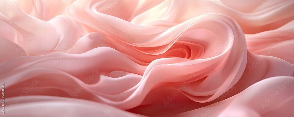 Fototapeta premium Delicate Pink Fabric Texture; Abstract Flowing Fabric; Soft Pink; Elegant Fabric; Fabric Background; Fashion Textile; Design Inspiration