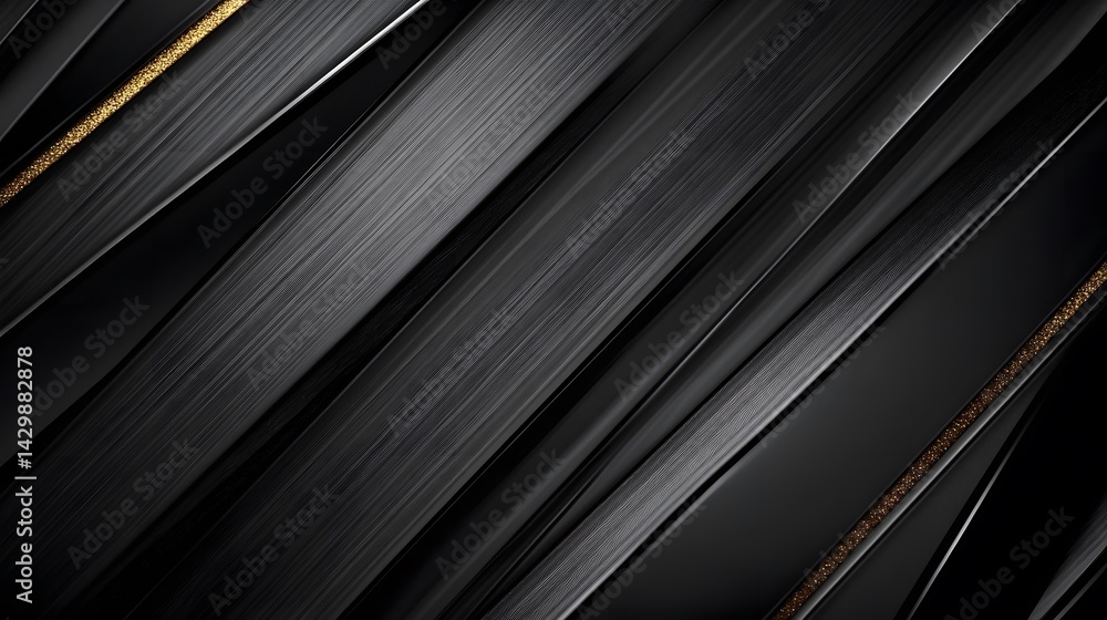 Obraz premium Abstract Black Gold Diagonal Stripes Texture Background