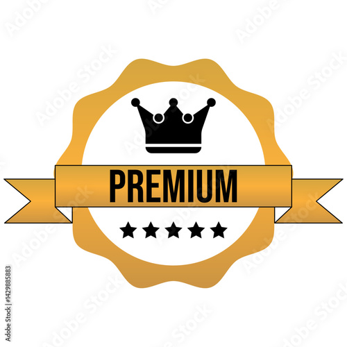 Premium Quality Product Label Icon Certified Badge Quality Award Vector Illustrtion