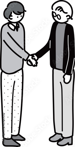 握手をするビジネスマンのイラスト素材