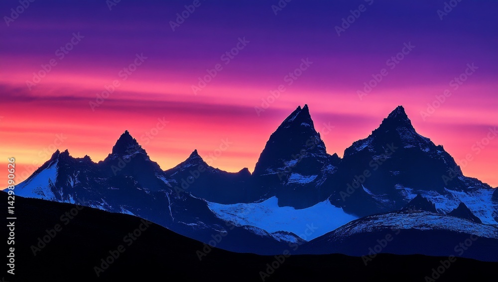 Fototapeta premium Dramatic mountain peaks at dawn