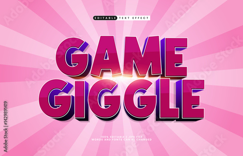 game giggle editable text effect with a game and play text effect