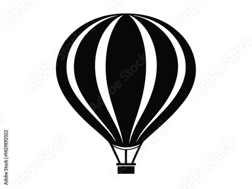 Hot air balloon vector, Hot air balloon outline, Hot air icon, Hot air balloon silhouette vector illustration