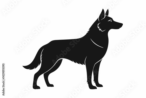 german shepherd sihouette black vector