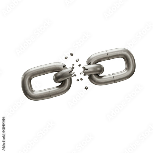 Snapped Chain Link World Press Freedom Day Censorship Broken Freedom Media Control Information Blockade Suppression Journalism Impairment Restricted Press