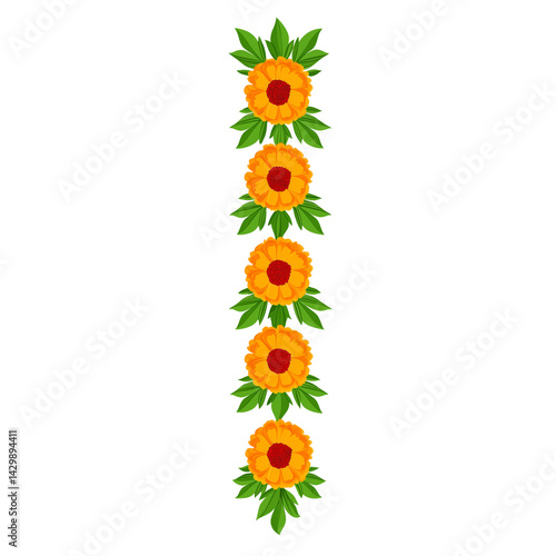 Vibrant Floral Garland: Indian Festive Decoration Diwali, makar sankranti, holi, new year